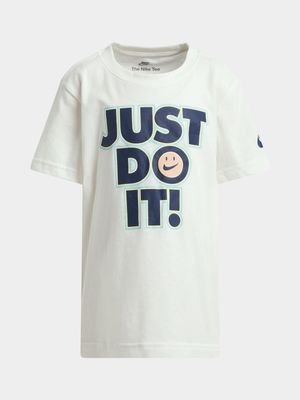 Nike Unisex Kids Smiley Just Do It White T-Shirt