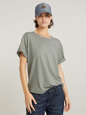 G-Star Women's Rolled Up Sleeve Boyfriend Grey Top