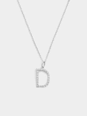 Cheté Sterling Silver Cubic Zirconia “D” Initial Pendant