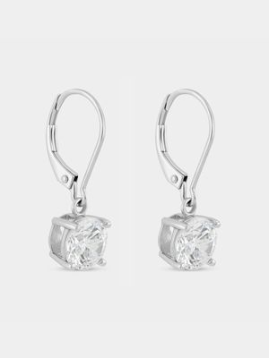 Cheté Sterling Silver Cubic Zirconia Round Drop Earrings