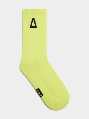 APX Branded With Stripe Lime Rib Sock