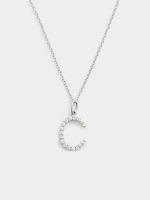 Cheté Sterling Silver Cubic Zirconia “C” Initial Pendant