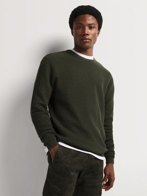 Men's Markham Waffle Green Crew