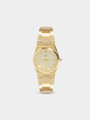 MKM Gold RETRO METAL ROUND WATCH