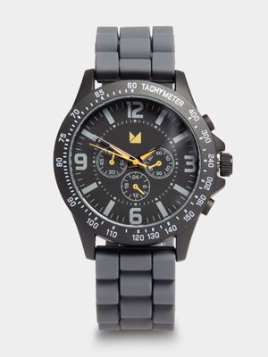 Men's Markham Casual Round Silicone Grey Watch