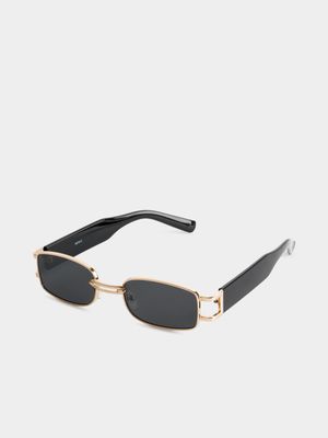 Men's Markham Keyhole Black/Gold Sunglasses