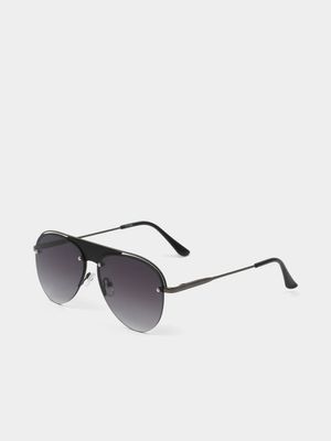 Men's Markham Upstyled Avaitor Grey Sunglasses