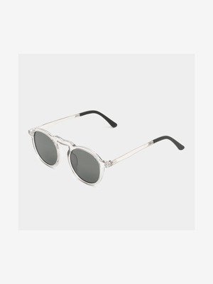 Men's Markham Retro Crystal Dark Grey Sunglasses