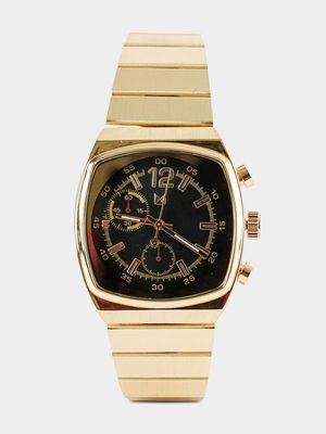 Men's Markham Retro Rounded Square Gold Watch