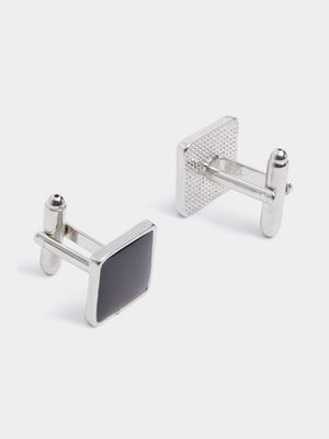 MKM Silver/Black Epoxy Filled Cufflink