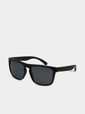 Men's Markham Soft Touch Wayfarer Black Sunglasses