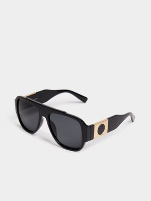 Men's Markham Pilot Black/Gold Sunglasses