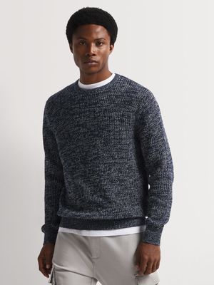 Men's Markham Flecked Crew Navy Knitwear