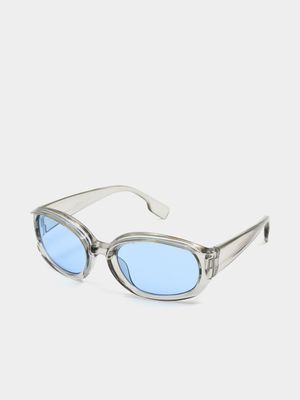 Men's Markham Crystal Bug Eye Clear Sunglasses