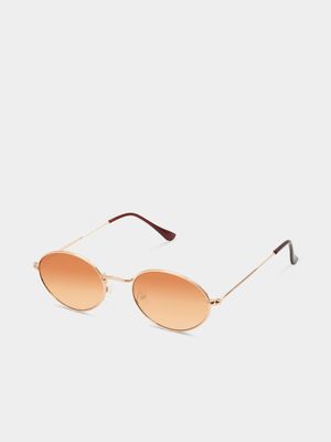 Men's Markham Oval Gold Sunglasses