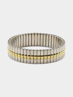 Men's Markham Single Ridge Expansion Silver/Gold Bracelet