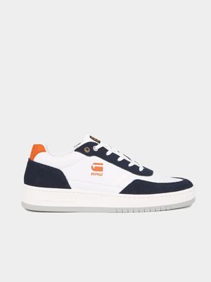 G-Star Men's ARC Leather Blocked White/Navy Sneakers