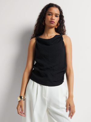 Faux High Neck Twist Top