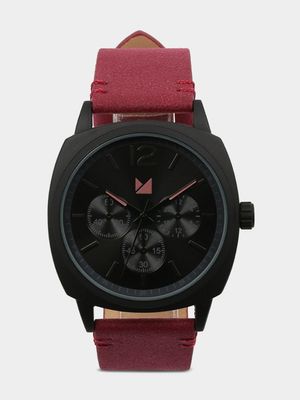 Men's Markham Classic Square Burgundy Watch