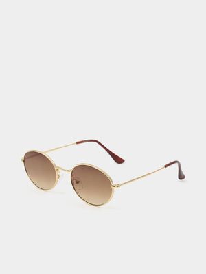 Men's Markham Oval Gold Sunglasses