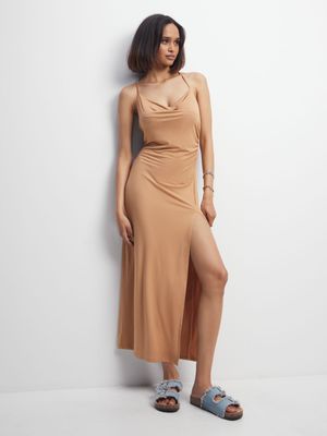 Women's Natural Slinky Strappy Dress