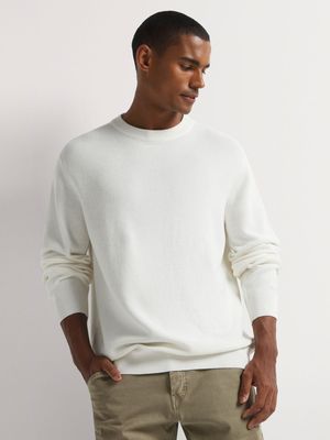 Men's Markham Textured Crew Ecru Knitwear