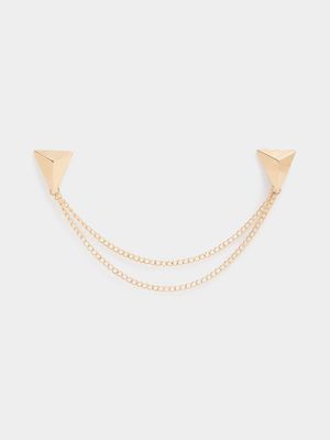 Men's Markham Pyramid Gold Collar Tip