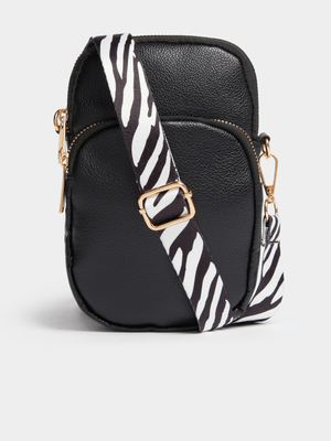 Jet Women's Black Strappy Phone Bag