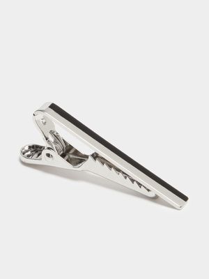 Men's Markham Print Strip Gunmetal Tie Clip