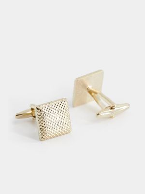 MKM GOLD SQUARE TEXTURED CUFFLINK