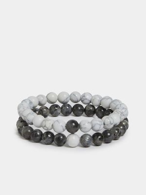 MKM Two-Tone Marble Stone Beaded Pack