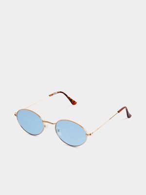 Men's Markham Oval Blue Sunglasses