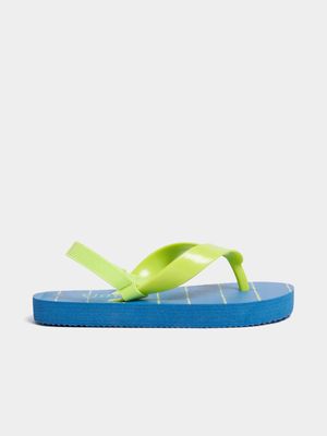 Younger Boy's Yellow & Blue Flip Flops