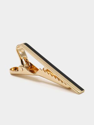 Men's Markham Print Stripe Gold Tie Clip