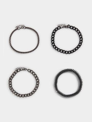 MKM Black Metaverse Metal and Bead Bracelet Pack