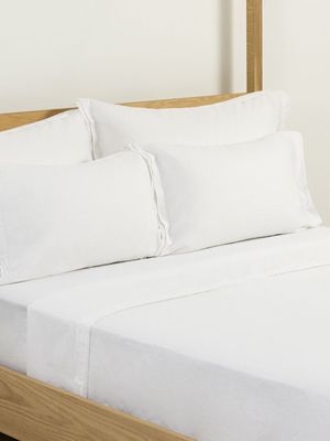 Granny Goose Natures Finest Cotton Linen Flat Sheet White