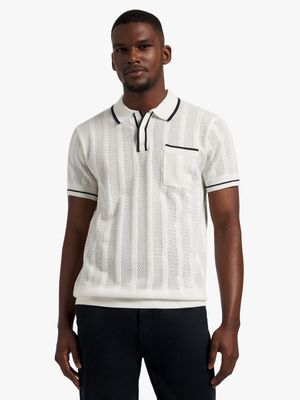 Men's Markham Knitwear Ecru Golfer