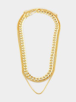 MKM Gold Classic Rope Curb Necklace Pack