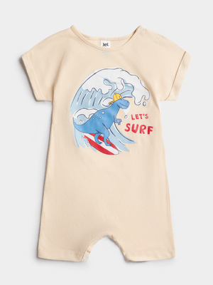 Jet Infant Boys White Swan Lets Surf Romper