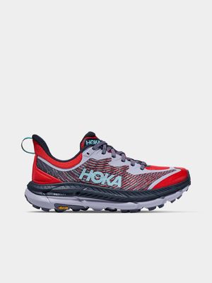 Mens Hoka Mafate Speed 4 Red/Grey Trail Running Shoes