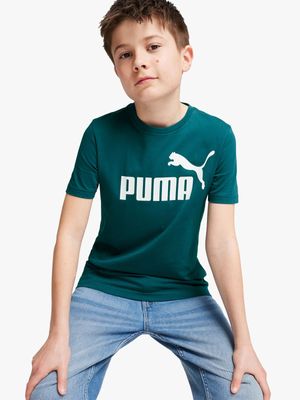 Boys Puma Essential Logo Teal/White Tee