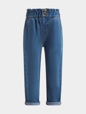 Younger Girl's Mid Wash Mom Jeans