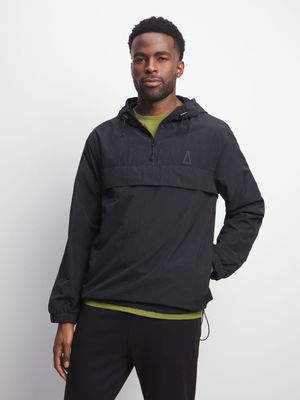 Mens APX Polyester 1/4 Black Zip Top