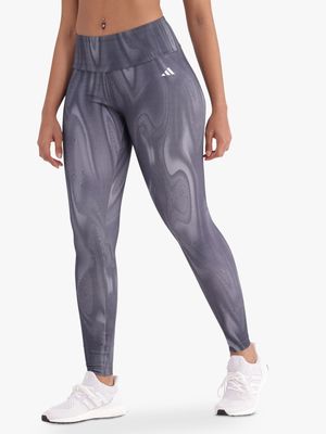 Womens adidas Optime All Over Print Grey Leggings