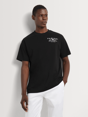 Fabiani Men's Black Exit Embroidery T-shirt