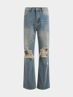 Jet Younger Boys Blue Ripped Jeans