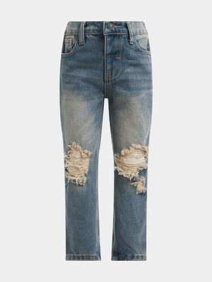 Jet Younger Boys Blue Ripped Jeans