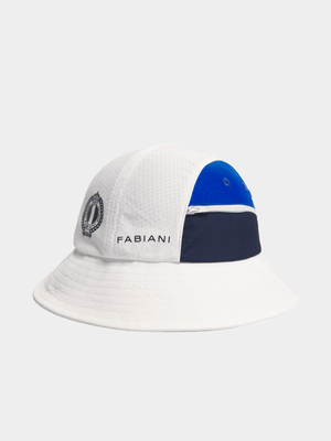 Fabiani Men's White Nylon Dome Bucket Hat