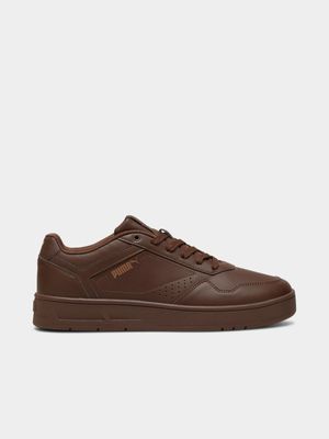 Mens Puma Court Classic Brown Sneakers