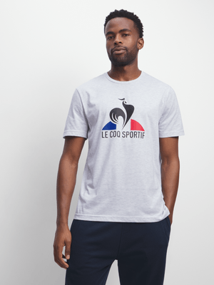 Mens Le Coq Sportif Graphic Tri Core Grey Tee